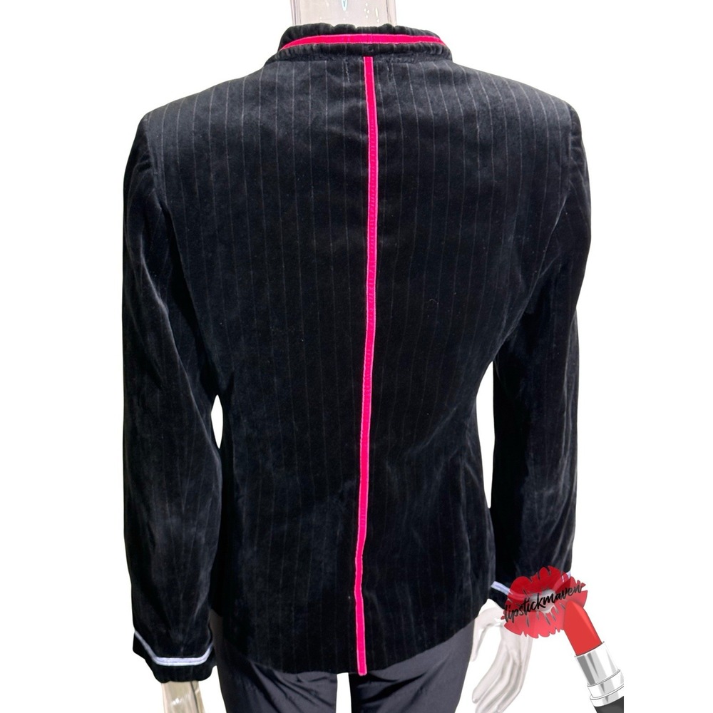Womens Washable Fitted 100% Suede Leather Blazer Jacket Sz M Periwinkle Blue Y2K - Picture 4 of 14
